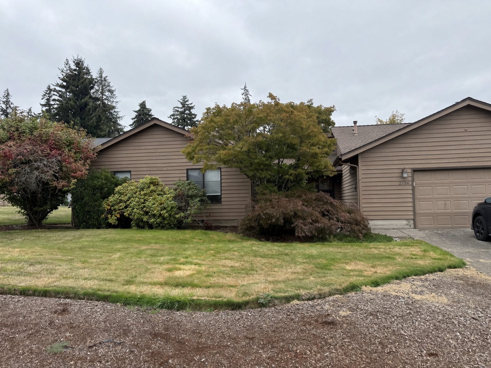 Front of the home and garage